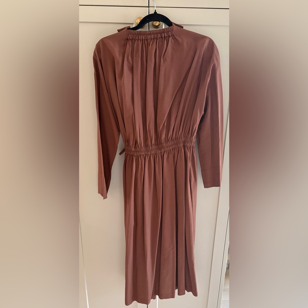 Gorgeous Bagutta Wrap Front Long Sleeve Dress in Dark Rose L - Picture 2 of 5